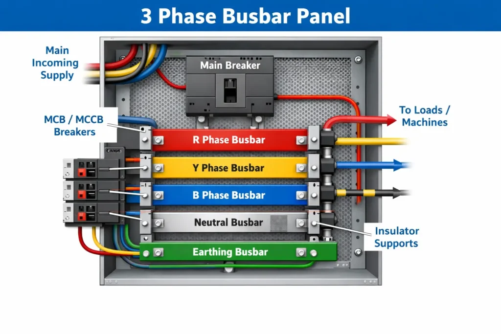 3 Phase Busbar Panel diagram
