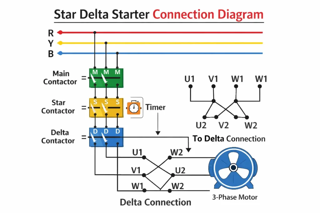 Star Delta Starter Connection Diagram